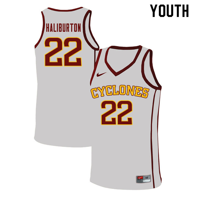 Youth #22 Tyrese Haliburton Iowa State Cyclones College Basketball Jerseys Sale-White - Click Image to Close